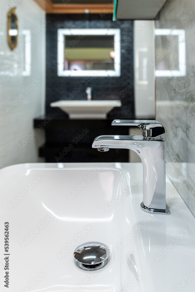 Fototapeta premium faucet in a modern bathroom