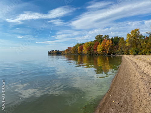 autumn landscape with lake
