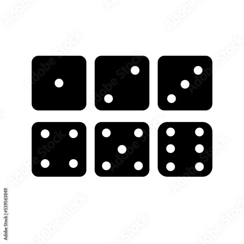 Dice game icon isolated on white background. Dice close-up
