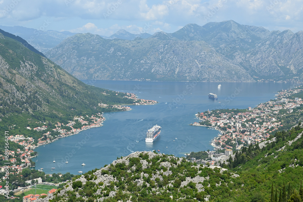 The Bay of Kotor (also known as the Boka) of the Adriatic Sea in southwestern Montenegro