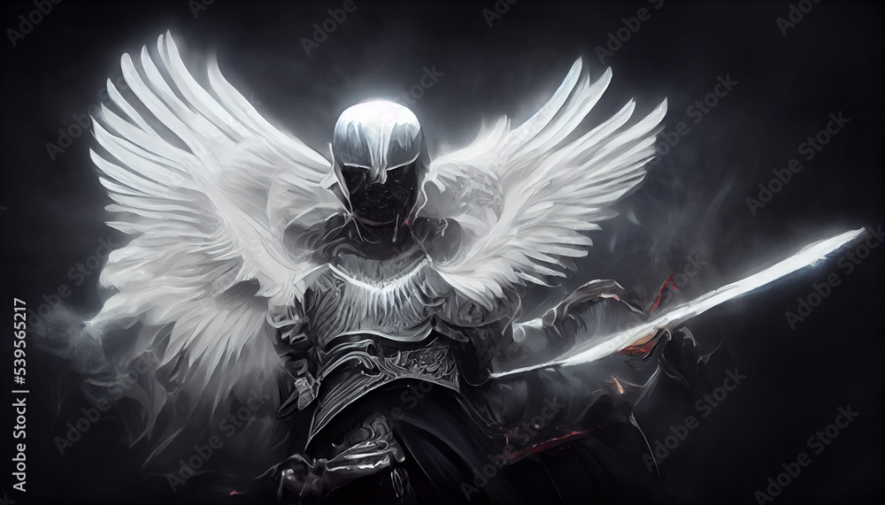 An angel fights with a demon. Eternal battle good vs evil. Inspired by