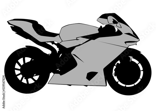 Old big bike on white background