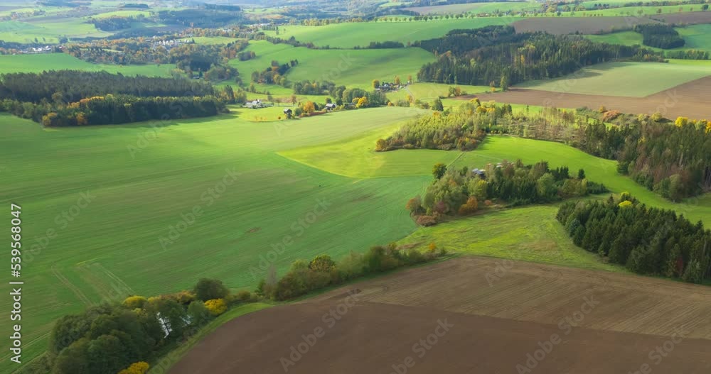 aerial view of the agricultural landscape with green field (timelapse) aerial view of the agricultural landscape with green field (timelapse)