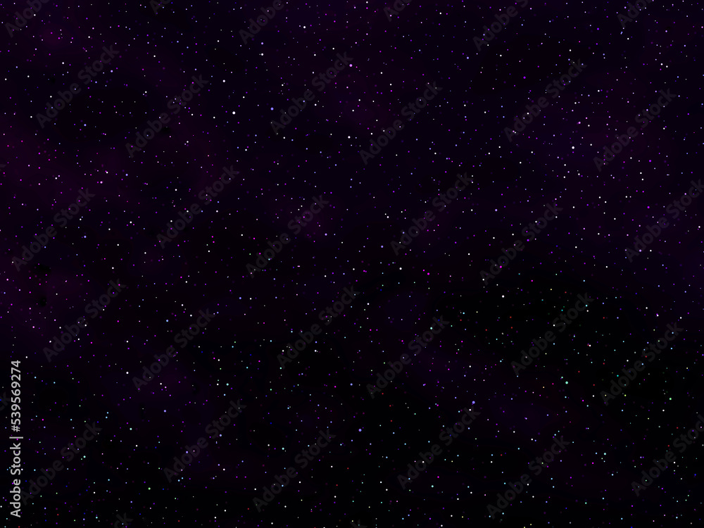 Fototapeta premium Starry night sky. Galaxy space background. Violet or purple dark night sky.