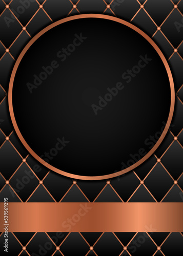 Elegant black frame on a leather background