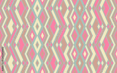 Asymmetric rhombus traditional motifs vector geometric pattern.