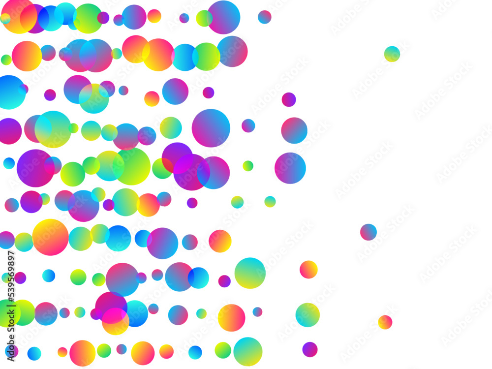 Glamour party confetti decoration vector illustration. Rainbow round elements festival decor. Surprise burst flying confetti. Prize event decoration background. Happy mood.