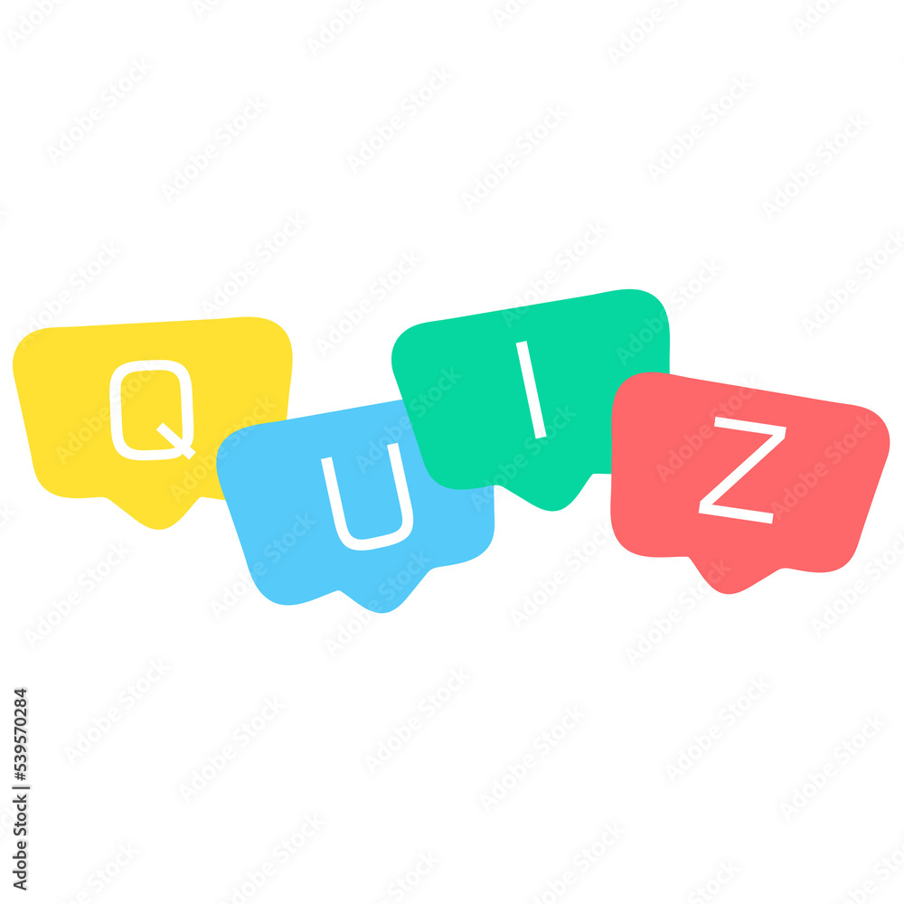Quiz logo with speech bubble symbols, concept of questionnaire show sing, quiz button, question competition, exam, interview modern emblem Quiz logo with speech bubble symbols, concept of questionnaire show sing, quiz button, question competition, exam, interview modern emblem