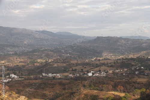 village houses in the forest, View of the mountain valley, Turkey, October 2022, © Aleksandr