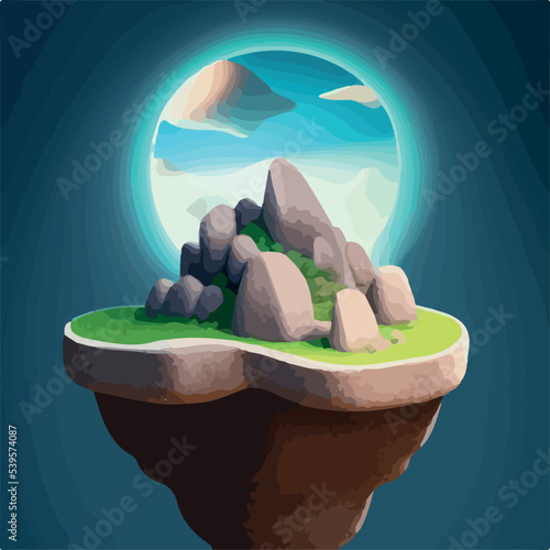 isometric beautiful mountain landscape vector.