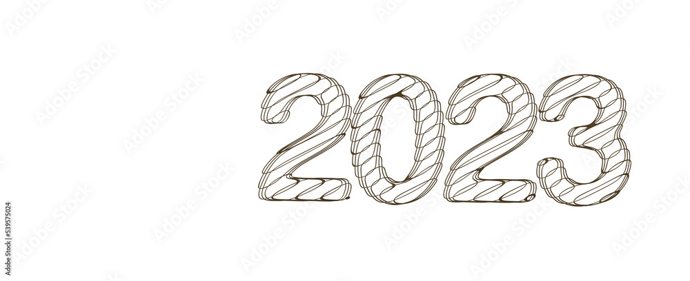 Fototapeta premium year 2023. 3D illustration numbers isolated white background