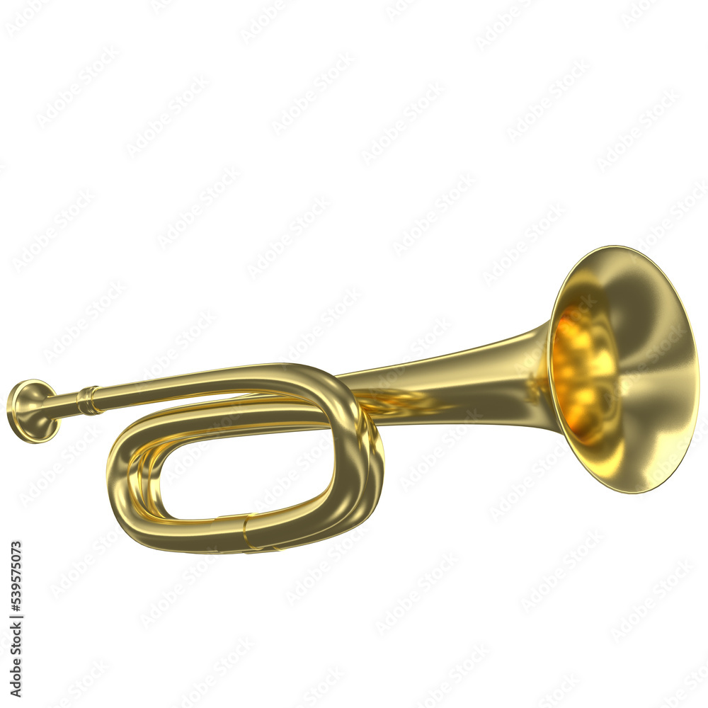 3d rendering illustration of a cavalry trumpet 3d rendering illustration of a cavalry trumpet