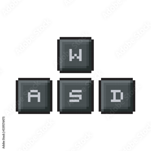 Gamer pixel art illustration, wasd keys photo