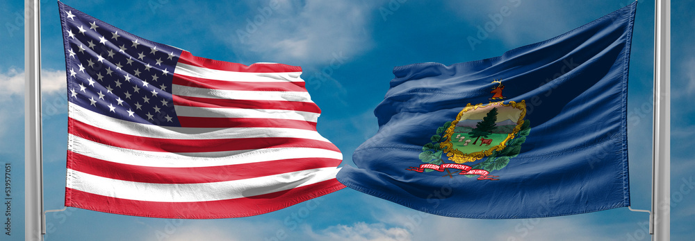 Freedom And Unity The flag of the state of Vermont displays the coat of arms and motto of ...