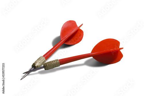 Картината върху платно Red Darts Isolated on White Background