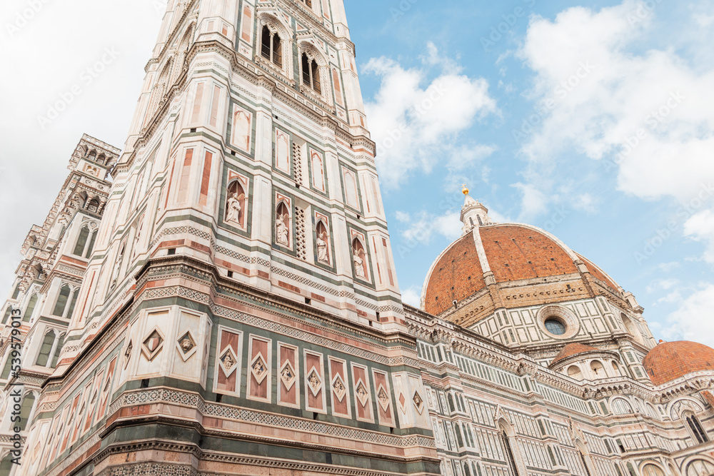 Beautiful vintage Gothic cathedral architecture in Florence, Italy