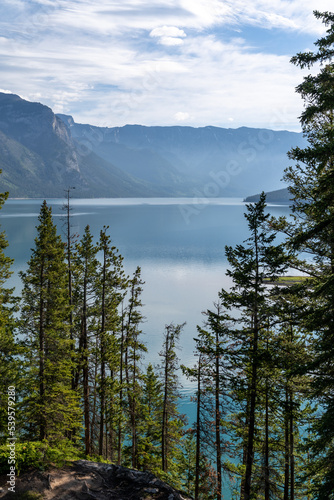 Lake Minnewanka in Banff National Park - sunny summer day