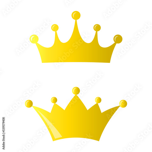 Golden king crown vector icon on white background