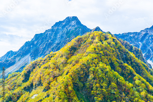 前穂高岳の雄大な山容