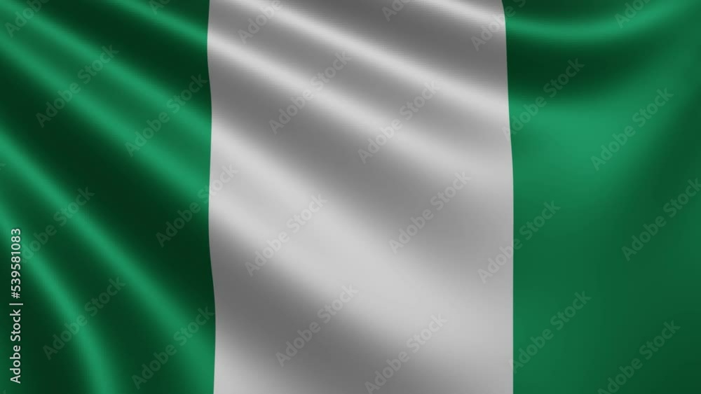 Nigerian flag in the wind closeup, the national flag of Nigeria flutters in 3d, in 4k resolution. High quality 4k footage Nigerian flag in the wind closeup, the national flag of Nigeria flutters in 3d, in 4k resolution. High quality 4k footage