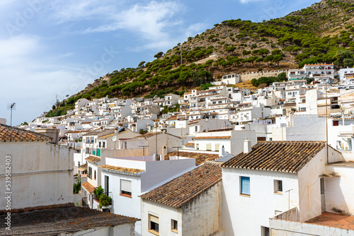 Panoramic view of white houses in Mijas, Spain on October 2, 2022
