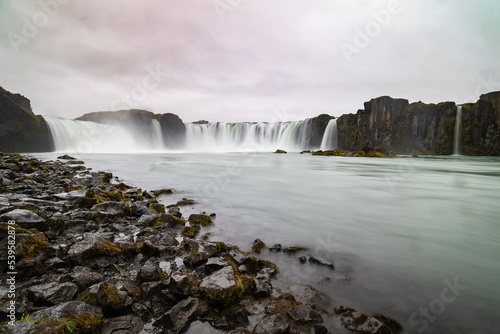 Landscape of the Godafoss Waterfall  Iceland 