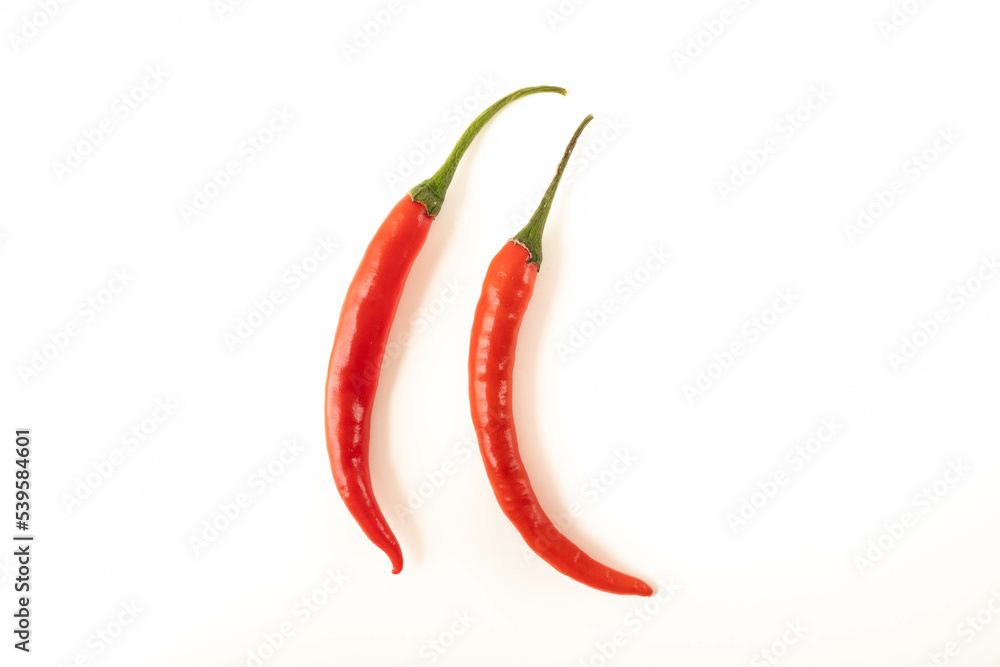 Hot pepper on a white background. Chili peppers.