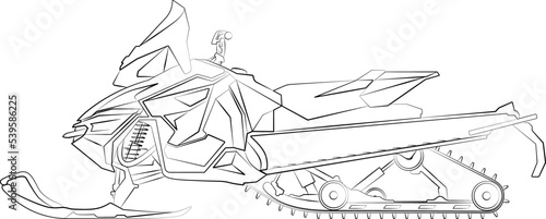 Tableau sur toile Student constructed racer snowmobile, skimobile, snow scooter snowmachine winter vehicle