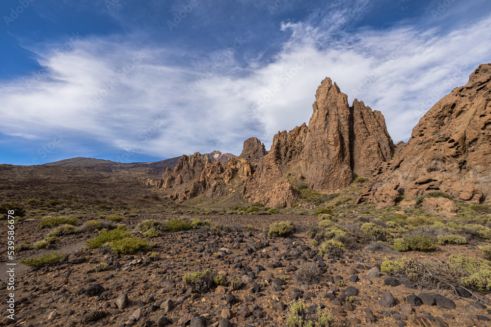 Fototapeta premium Rock formations in Teide National Park, Tenerife, Spain.