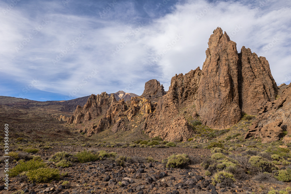 Rock formations in Teide National Park, Tenerife, Spain.