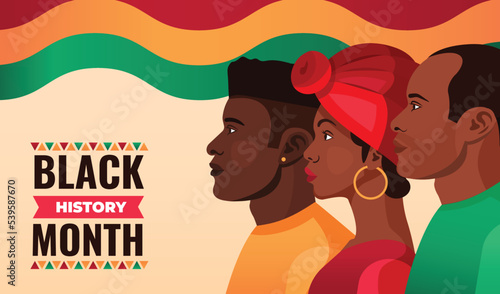 flat black history month background vector design illustration
