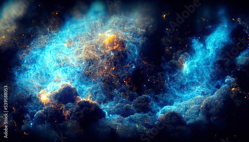 Space Nebula, colorful abstract background image, space, surreal explosion, colorful stars and asteroids, 3d illustration © DNY3D