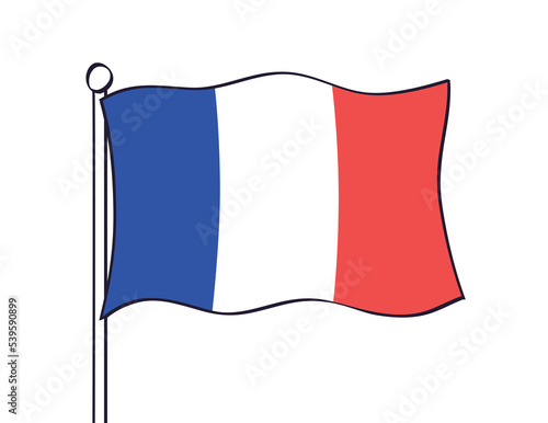France, French flag icon isolated cartoon vector illustration.