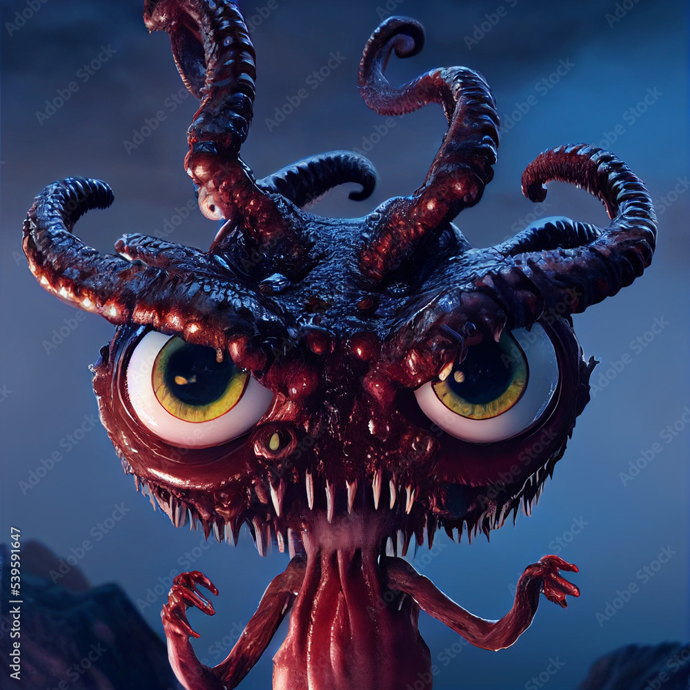 Obraz premium red dragon statue terror