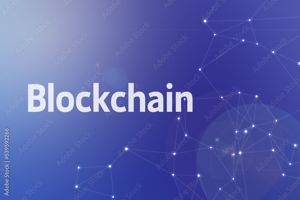 Title image of the word Blockchain. It is a Web3 related term.