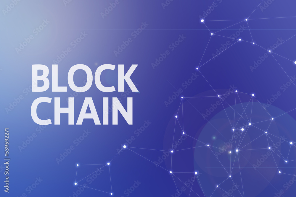 Obraz premium Title image of the word Blockchain. It is a Web3 related term.