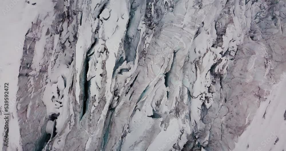 Aerial View of Swiss Glacier in Winter in Uri, Switzerland Aerial View of Swiss Glacier in Winter in Uri, Switzerland