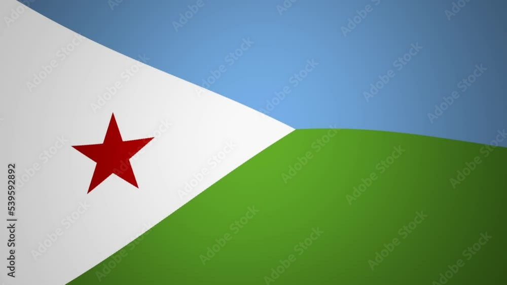 Djibouti Waving Flag Looping Animation Background Djibouti Waving Flag Looping Animation Background