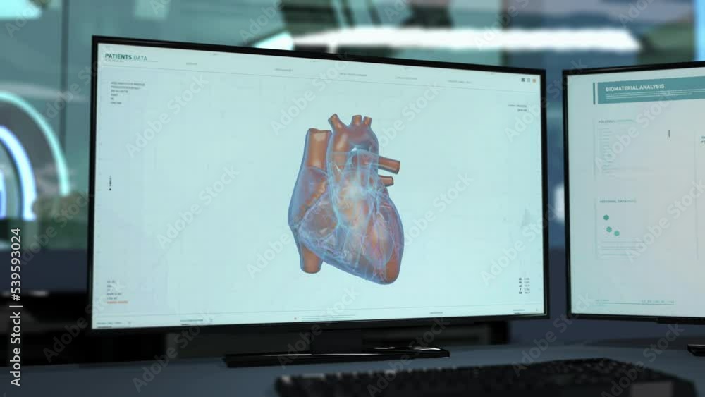 Xray Scanner At Futuristic Hospital Diagnosing Patients Heart With
