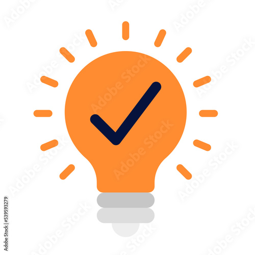 lightbulb with check flat icon