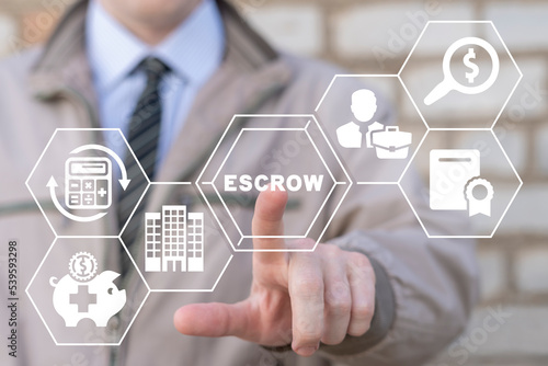 Canvastavla Realtor using virtual touchscreen presses word: ESCROW