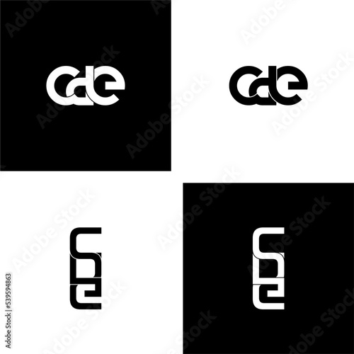 cde lettering initial monogram logo design set