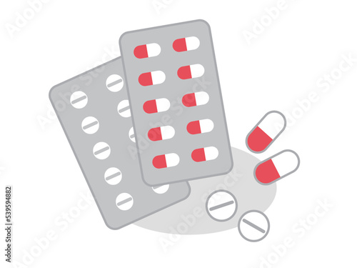 錠剤　カプセル　薬　イラスト素材