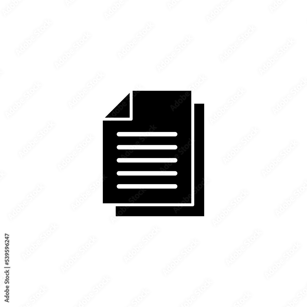Document icon vector illustration. Paper sign and symbol. File Icon Document icon vector illustration. Paper sign and symbol. File Icon