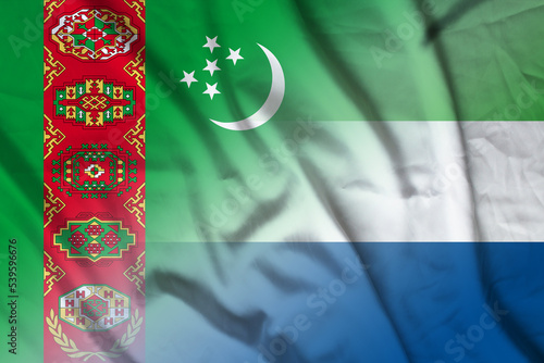 Turkmenistan and Sierra Leone political flag international contract SLE TKM
