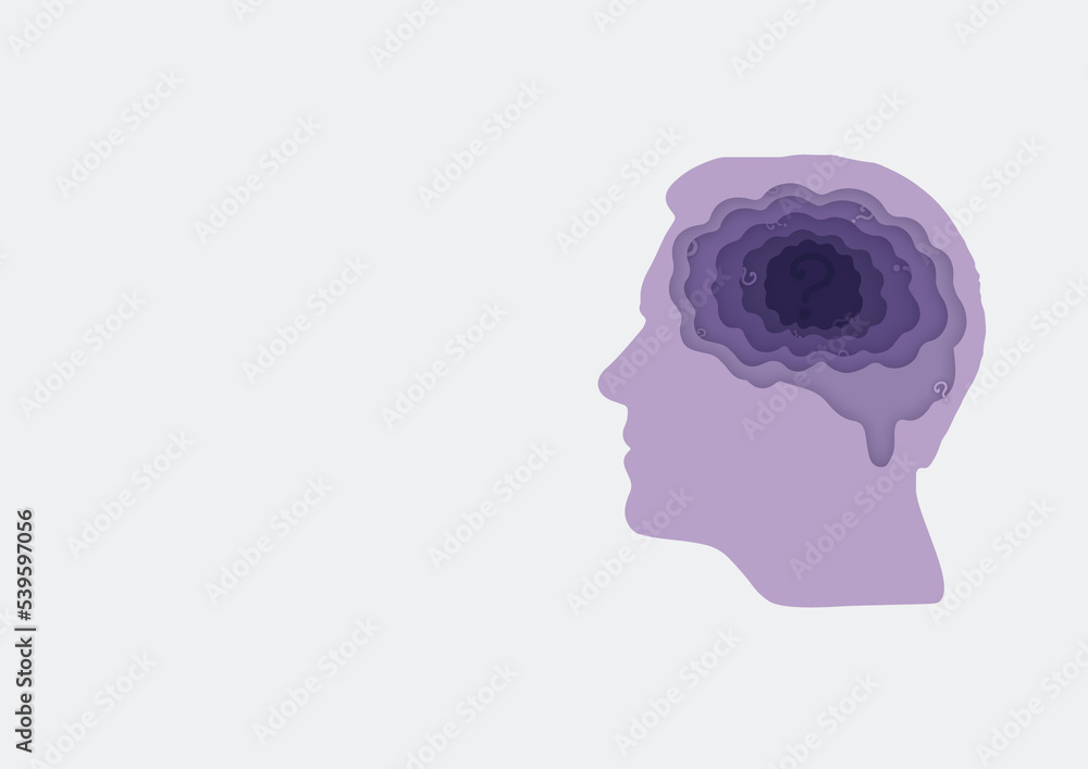 heard illustration with brain and question mark heard illustration with brain and question mark