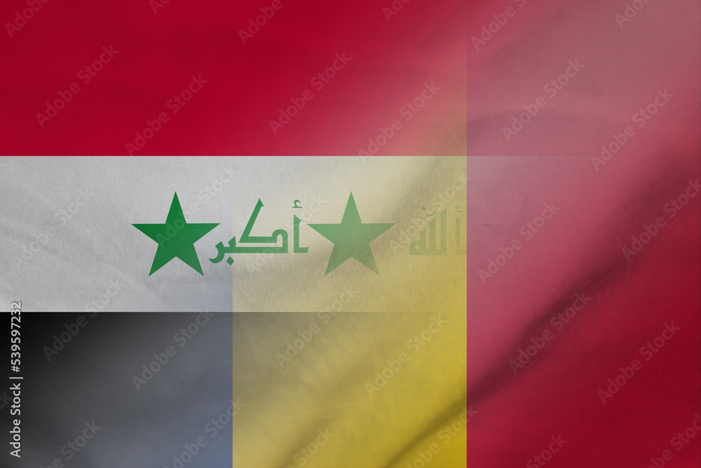 Iraq and Chad political flag international contract CHL IRQ Iraq and Chad political flag international contract CHL IRQ