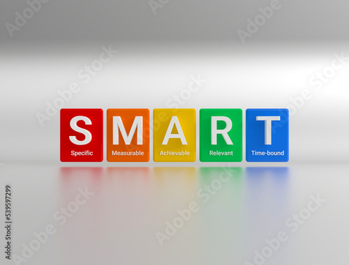 Fotografie The abbreviation SMART is a strategy for setting goals and objectives