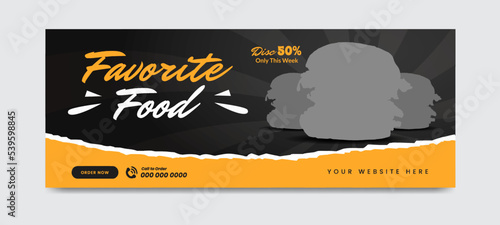 Delicious food menu social media cover timeline template