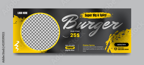 Delicious food menu social media cover timeline template